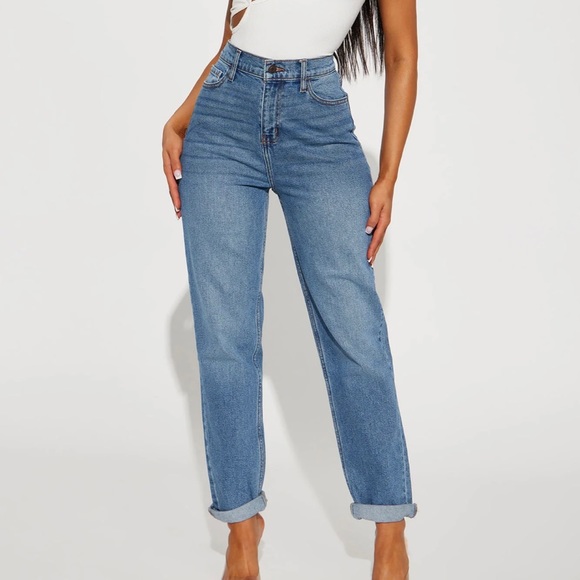 Fashion Nova - I got it from my mama jeans - medium wash - Picture 1 of 14